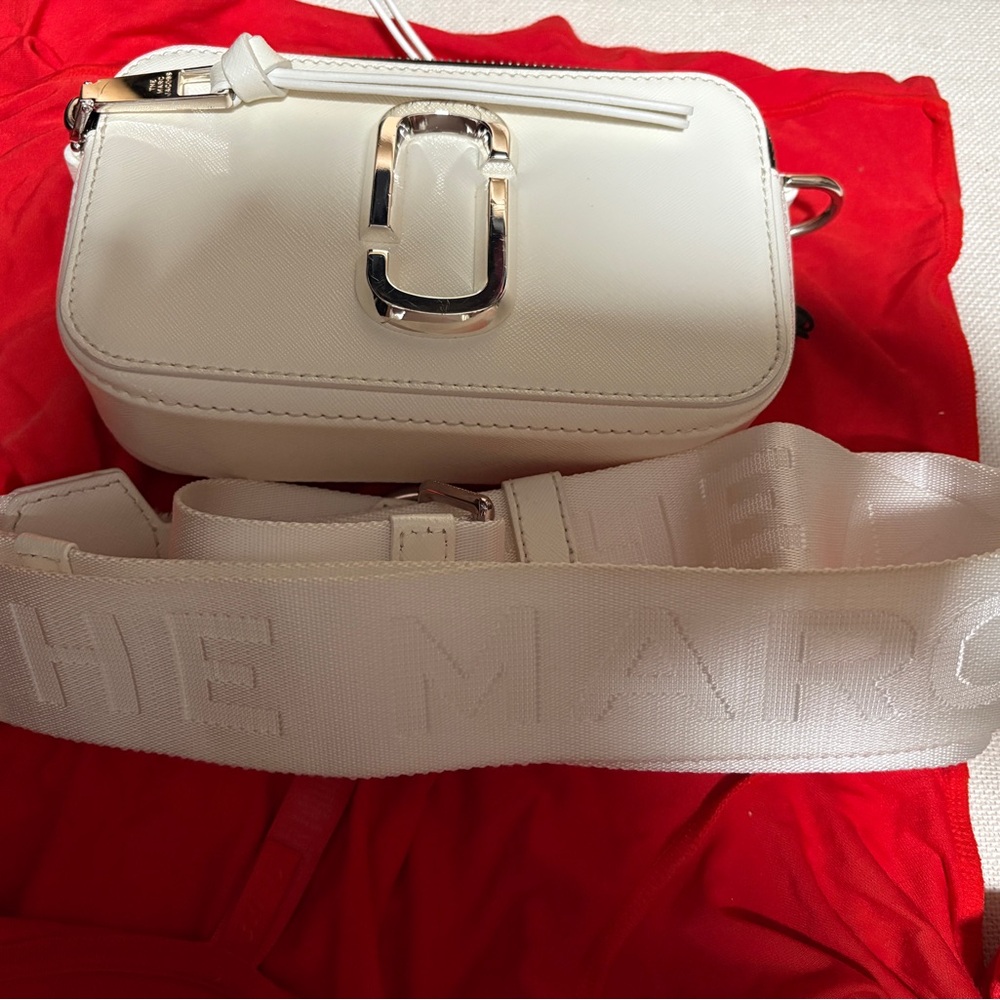 Marc Jacobs Cream Crossbody Bag with Silver Accents
